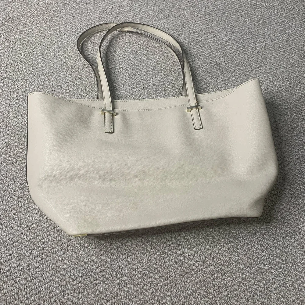 Kate Spade Womens Tote Bag Gray Cow Leather Harmony‎ Lined Shoulder Pockets